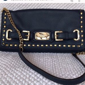 Micheal Kors authentic leather navy bag